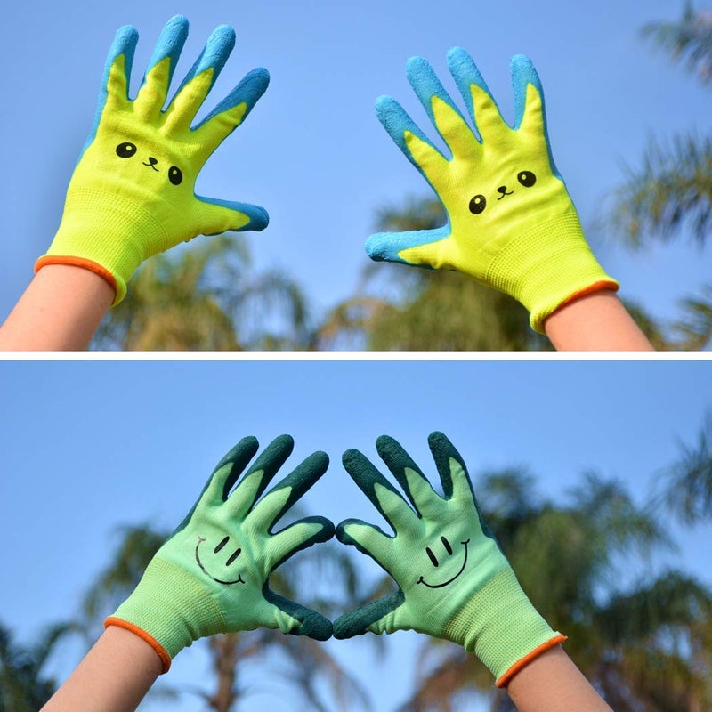GLOSAV 2 Pairs Toddlers Gardening Gloves, Kids Sized Garden Glove for Yard Work, Non Slip, Flexible, Breathable (Size 2 for 2, 3, 4 Year Old Children) - Image 4